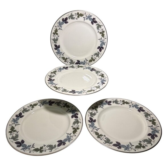 4 Royal Doulton Burgundy Dinner Plates TC1001 Translucent China 10.5" England - Picture 2 of 6